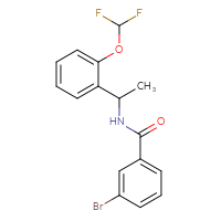 Chemical structure of 3-bromo-N-{1-[2-(difluoromethoxy)phenyl]ethyl}benzamide - CSSB02123231961