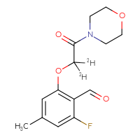 Chemical structure of 2-fluoro-4-methyl-6-[2-(morpholin-4-yl)-2-oxo(1,1-²H₂)ethoxy]benzaldehyde - CSSB21331794384