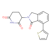 Chemical structure of 3-[1-oxo-7-(thiophen-2-yl)-2,3-dihydro-1H-isoindol-2-yl]piperidine-2,6-dione - CSSB06583396195