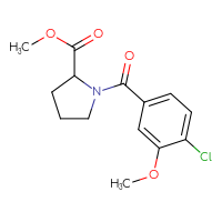 Chemical structure of methyl 1-(4-chloro-3-methoxybenzoyl)pyrrolidine-2-carboxylate - CSSB00061704961