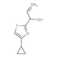 Chemical structure of 1-(4-cyclopropyl-1,3-thiazol-2-yl)prop-2-en-1-ol - CSSB00118575857