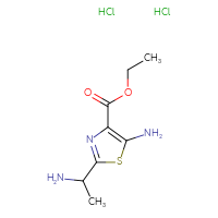 Chemical structure of ethyl 5-amino-2-(1-aminoethyl)-1,3-thiazole-4-carboxylate dihydrochloride - CSSB00103147961