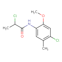 Chemical structure of 2-chloro-N-(4-chloro-2-methoxy-5-methylphenyl)propanamide - CSSB00000230313