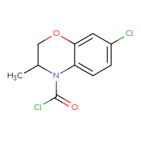 Chemical structure of 7-chloro-3-methyl-3,4-dihydro-2H-1,4-benzoxazine-4-carbonyl chloride - CSSB14968819017