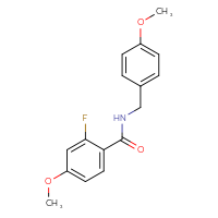 Chemical structure of 2-fluoro-4-methoxy-N-[(4-methoxyphenyl)methyl]benzamide - CSSB00104179771
