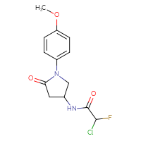 Chemical structure of 2-chloro-2-fluoro-N-[1-(4-methoxyphenyl)-5-oxopyrrolidin-3-yl]acetamide - CSSB21332117298