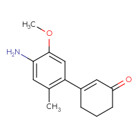 Chemical structure of 3-(4-amino-5-methoxy-2-methylphenyl)cyclohex-2-en-1-one - CSSB12787116664