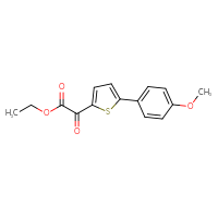 Chemical structure of ethyl 2-[5-(4-methoxyphenyl)thiophen-2-yl]-2-oxoacetate - CSSB12722853609