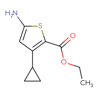 Chemical structure of ethyl 5-amino-3-cyclopropylthiophene-2-carboxylate - CSSB00102951466