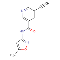 Chemical structure of 5-ethynyl-N-(5-methyl-1,2-oxazol-3-yl)pyridine-3-carboxamide - CSSB01995125467