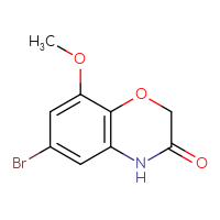 Chemical structure of 6-bromo-8-methoxy-3,4-dihydro-2H-1,4-benzoxazin-3-one - CSSB00012360411