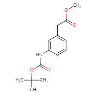 Chemical structure of methyl 2-(3-{[(tert-butoxy)carbonyl]amino}phenyl)acetate - CSSB00010128253