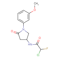 Chemical structure of 2-chloro-2-fluoro-N-[1-(3-methoxyphenyl)-5-oxopyrrolidin-3-yl]acetamide - CSSB21332123384
