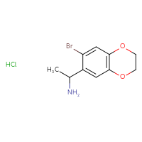 Chemical structure of 1-(7-bromo-2,3-dihydro-1,4-benzodioxin-6-yl)ethan-1-amine hydrochloride - CSSB00000742538