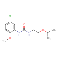 Chemical structure of 1-(5-chloro-2-methoxyphenyl)-3-[2-(propan-2-yloxy)ethyl]urea - CSSB00104123807