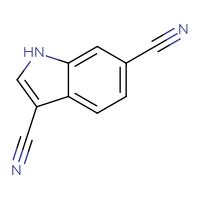 Chemical structure of 1H-indole-3,6-dicarbonitrile - CSSB00014310883