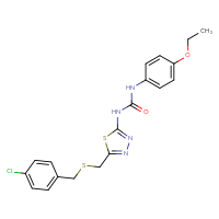 Chemical structure of 3-[5-({[(4-chlorophenyl)methyl]sulfanyl}methyl)-1,3,4-thiadiazol-2-yl]-1-(4-ethoxyphenyl)urea - CSSB00121611926
