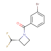 Chemical structure of (2R)-1-(3-bromobenzoyl)-2-(difluoromethyl)azetidine - CSSB06681868805
