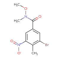 Chemical structure of 3-bromo-N-methoxy-N,4-dimethyl-5-nitrobenzamide - CSSB01999566124