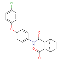Chemical structure of 3-{[4-(4-chlorophenoxy)phenyl]carbamoyl}bicyclo[2.2.1]heptane-2-carboxylic acid - CSSB00121685516