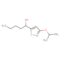 Chemical structure of 1-[3-(propan-2-yloxy)-1,2-thiazol-5-yl]pentan-1-ol - CSSB06772992229