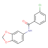 Chemical structure of N-(2H-1,3-benzodioxol-5-yl)-3-chlorobenzamide - CSSB00028324192