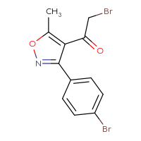 Chemical structure of 2-bromo-1-[3-(4-bromophenyl)-5-methyl-1,2-oxazol-4-yl]ethan-1-one - CSSB06633781451