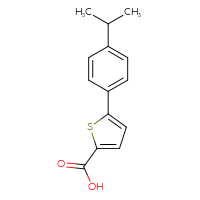 Chemical structure of 5-[4-(propan-2-yl)phenyl]thiophene-2-carboxylic acid - CSSB00000312357