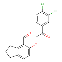 Chemical structure of 5-[2-(3,4-dichlorophenyl)-2-oxoethoxy]-2,3-dihydro-1H-indene-4-carbaldehyde - CSSB21349241524