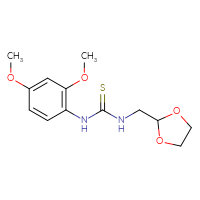 Chemical structure of 1-(2,4-dimethoxyphenyl)-3-[(1,3-dioxolan-2-yl)methyl]thiourea - CSSB21432510122
