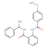 Chemical structure of 4-methoxy-N-{2-[(1-phenylethyl)carbamoyl]phenyl}benzamide - CSSB00026365079