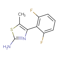 Chemical structure of 4-(2,6-difluorophenyl)-5-methyl-1,3-thiazol-2-amine - CSSB00010957551
