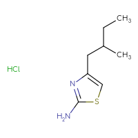Chemical structure of 4-(2-methylbutyl)-1,3-thiazol-2-amine hydrochloride - CSSB02125277359