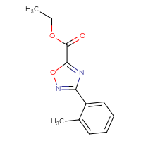 Chemical structure of ethyl 3-(2-methylphenyl)-1,2,4-oxadiazole-5-carboxylate - CSSB00005746049