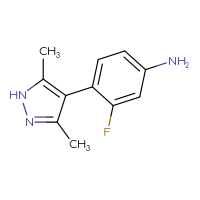 Chemical structure of 4-(3,5-dimethyl-1H-pyrazol-4-yl)-3-fluoroaniline - CSSB00120459066