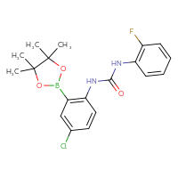 Chemical structure of 3-[4-chloro-2-(4,4,5,5-tetramethyl-1,3,2-dioxaborolan-2-yl)phenyl]-1-(2-fluorophenyl)urea - CSSB21332093104