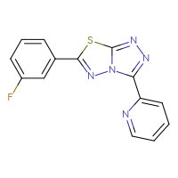 Chemical structure of 2-[6-(3-fluorophenyl)-[1,2,4]triazolo[3,4-b][1,3,4]thiadiazol-3-yl]pyridine - CSSB00132342280