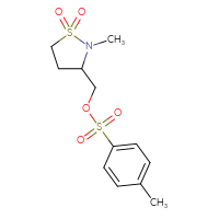 Chemical structure of (2-methyl-1,1-dioxo-1λ⁶,2-thiazolidin-3-yl)methyl 4-methylbenzene-1-sulfonate - CSSB21246269367