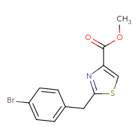 Chemical structure of methyl 2-[(4-bromophenyl)methyl]-1,3-thiazole-4-carboxylate - CSSB00006007913