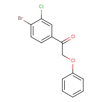 Chemical structure of 1-(4-bromo-3-chlorophenyl)-2-phenoxyethan-1-one - CSSB02169520378
