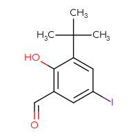 Chemical structure of 3-tert-butyl-2-hydroxy-5-iodobenzaldehyde - CSSB00010992047