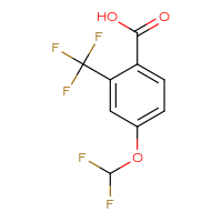 Chemical structure of 4-(difluoromethoxy)-2-(trifluoromethyl)benzoic acid - CSSB03560479322