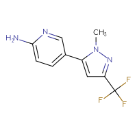 Chemical structure of 5-[1-methyl-3-(trifluoromethyl)-1H-pyrazol-5-yl]pyridin-2-amine - CSSB00033211358