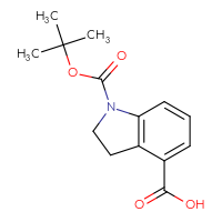 Chemical structure of 1-[(tert-butoxy)carbonyl]-2,3-dihydro-1H-indole-4-carboxylic acid - CSSB00010243527