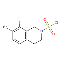 Chemical structure of 7-bromo-8-fluoro-1,2,3,4-tetrahydroisoquinoline-2-sulfonyl chloride - CSSB15007163748