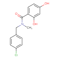 Chemical structure of N-[(4-chlorophenyl)methyl]-2,4-dihydroxy-N-methylbenzamide - CSSB00053825194