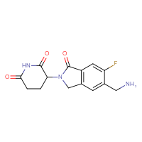 Chemical structure of 3-[5-(aminomethyl)-6-fluoro-1-oxo-2,3-dihydro-1H-isoindol-2-yl]piperidine-2,6-dione - CSSB20621662632