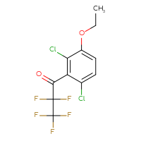 Chemical structure of 1-(2,6-dichloro-3-ethoxyphenyl)-2,2,3,3,3-pentafluoropropan-1-one - CSSB21103684946