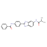 Chemical structure of N-{4-[5-(2-methylpropanamido)-1H-1,3-benzodiazol-2-yl]phenyl}benzamide - CSSB00020682847