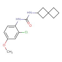 Chemical structure of 1-(2-chloro-4-methoxyphenyl)-3-{spiro[3.3]heptan-2-yl}urea - CSSB01476036050